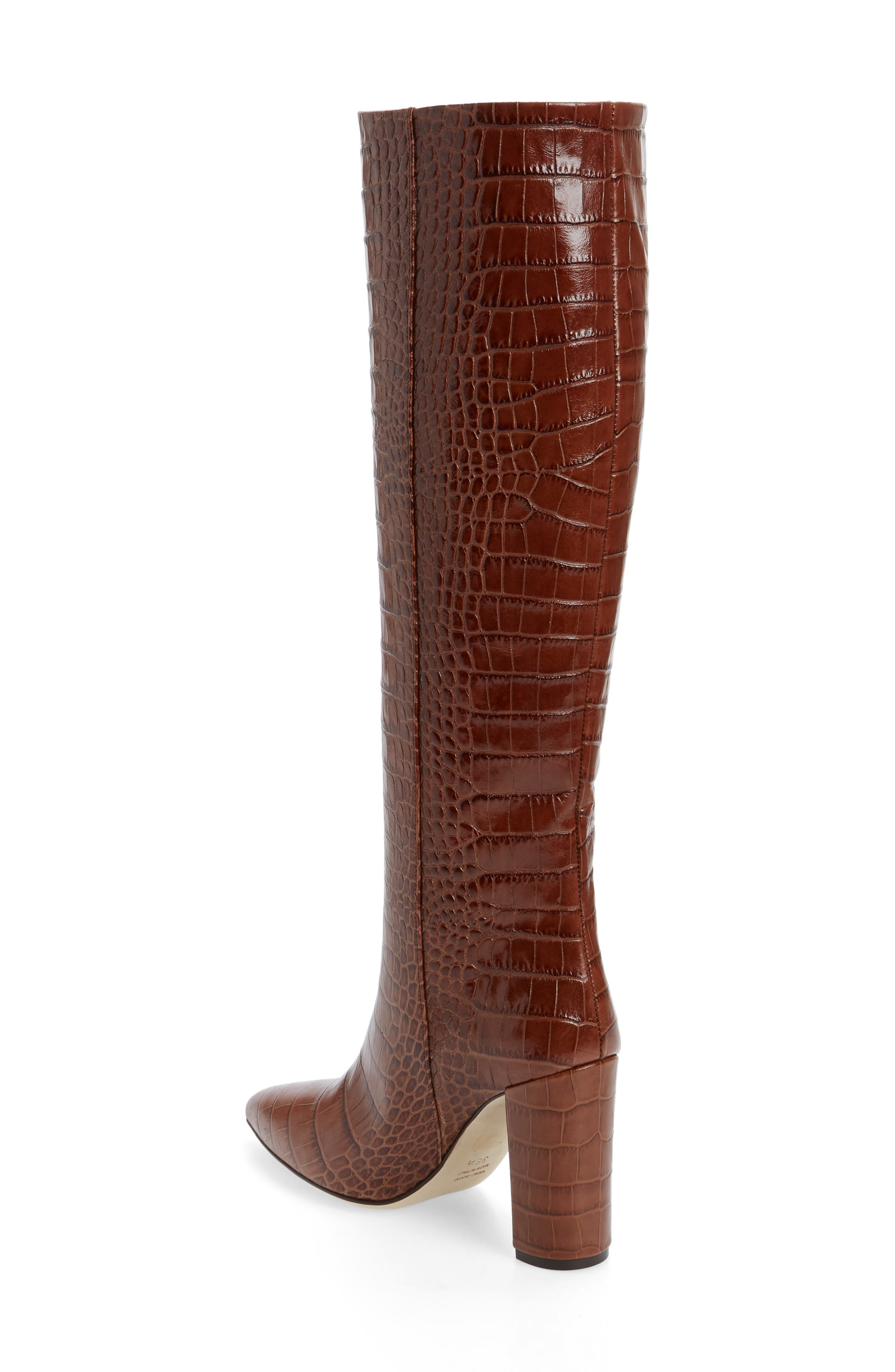 Croc Embossed Over the Knee Boot, Alternate, color, BROWN