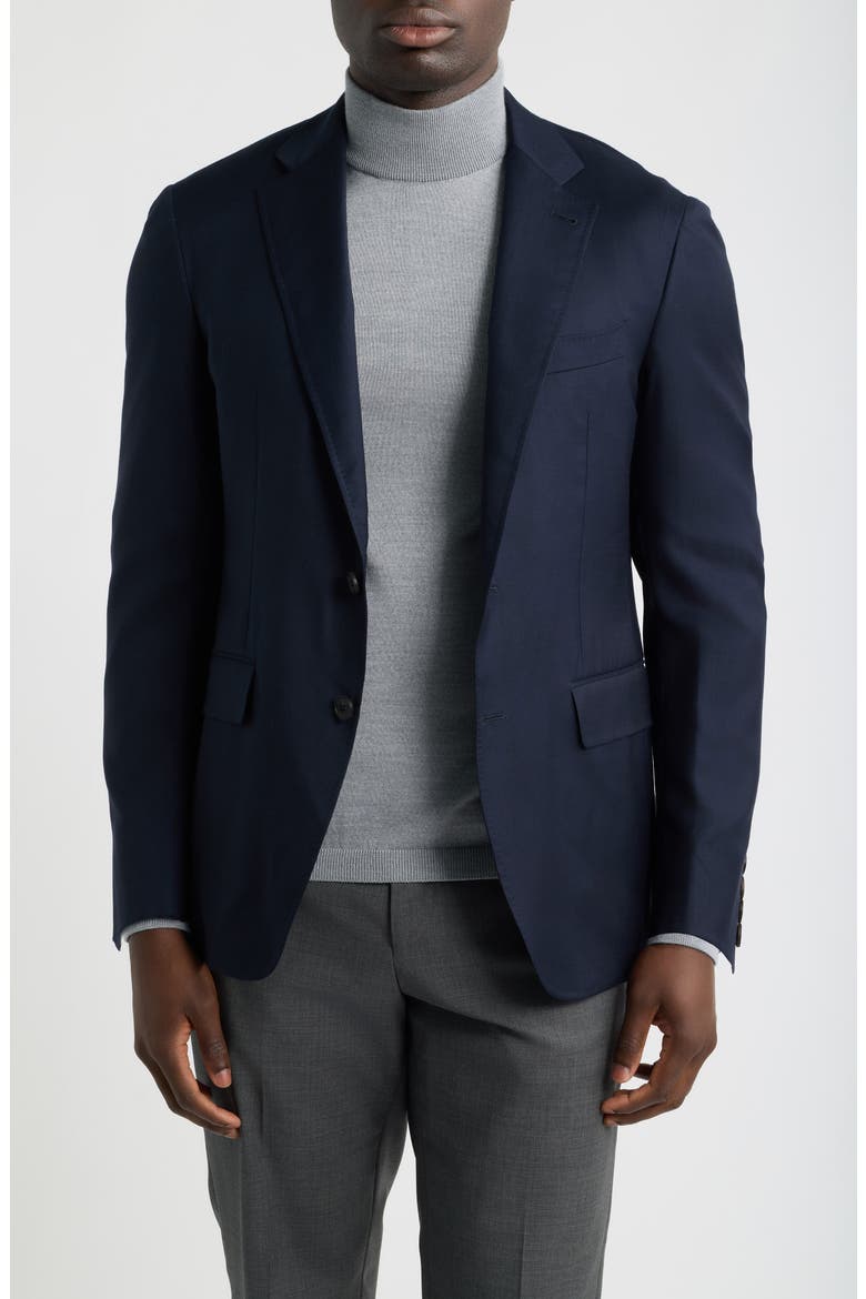 Kei Trim Fit Travel Cashmere Sport Coat, Main, color, NAVY