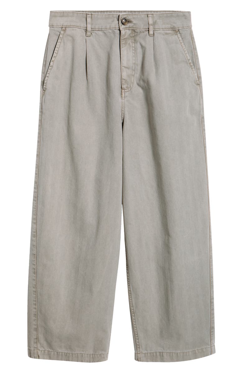 Topman Herringbone Pleated Barrel Pants, Alternate, color, Stone