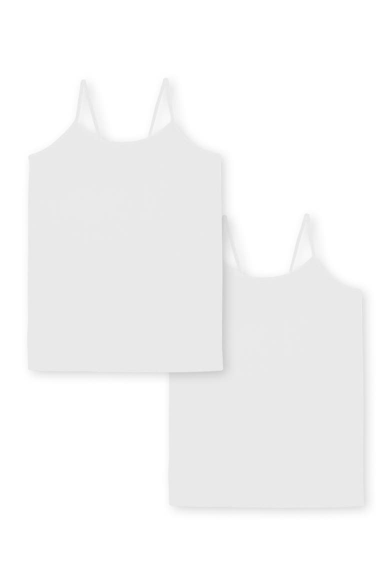 Two solid full cami - Big Kid, Main, color, White