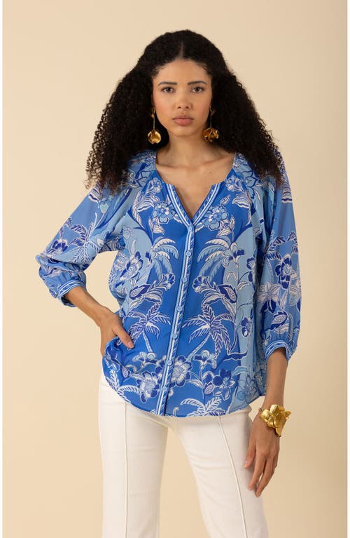 Hale Bob Freyja Silk Top In Navy