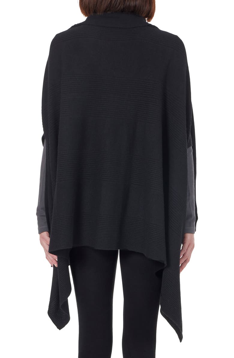 Bruno Magli Cashmere & Wool Rib Knit Cape Scarf, Alternate, color, Black