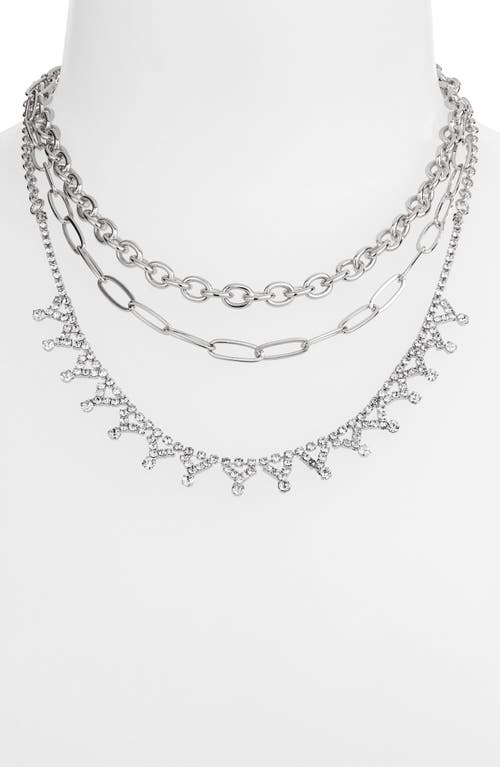 Shop Nordstrom Layered Crystal & Chain Necklace In Clear- Rhodium