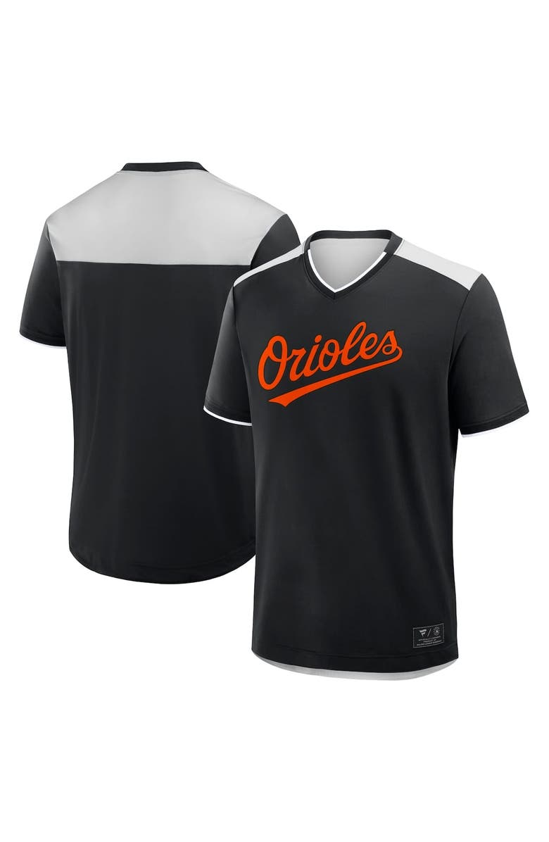 FANATICS Men's Fanatics Black Baltimore Orioles Walk Off V-Neck T-Shirt, Alternate, color, Black