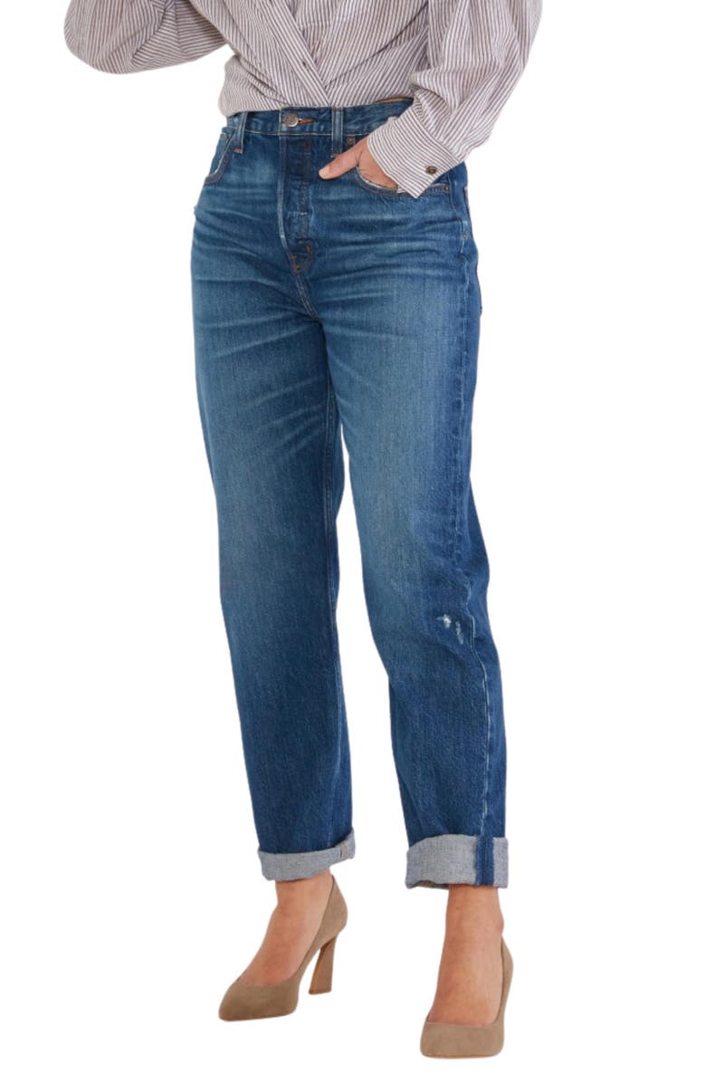 ÉTICA Bryce Pinch Waist Organic Cotton Boyfriend Jeans, Alternate, color, 