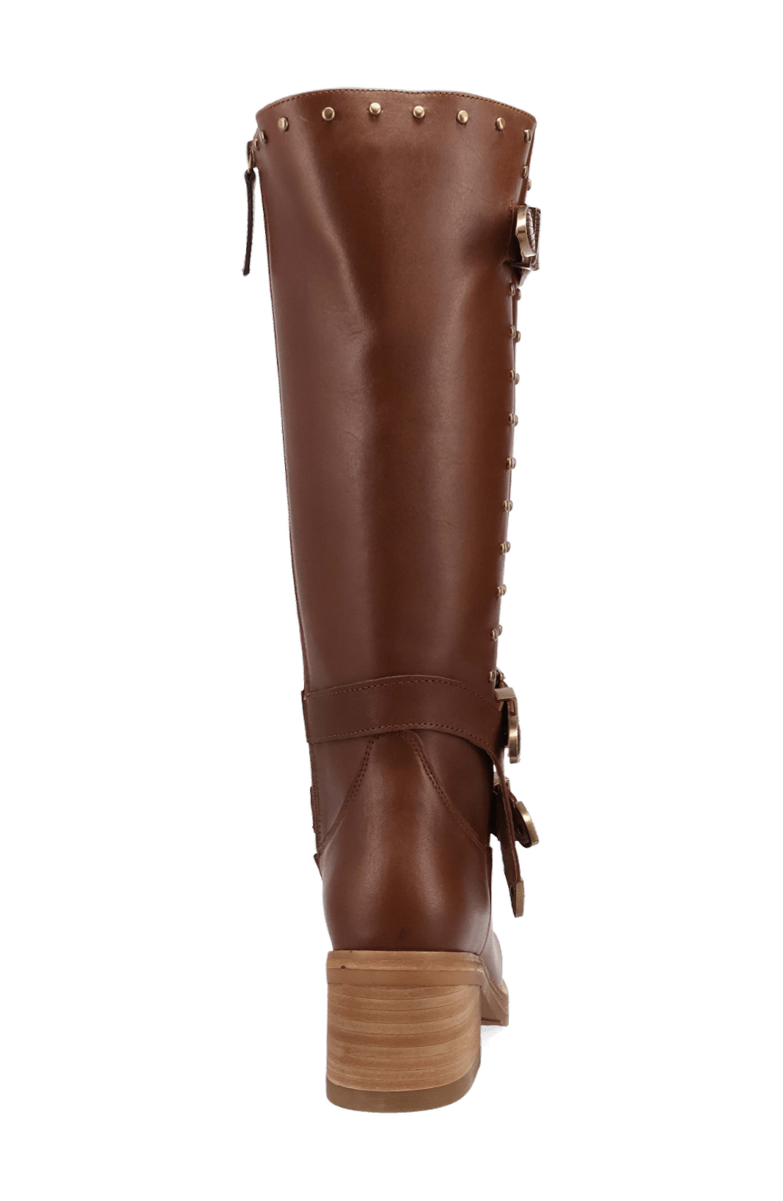 Fillmore Studded Knee High Boot, Alternate, color, BROWN