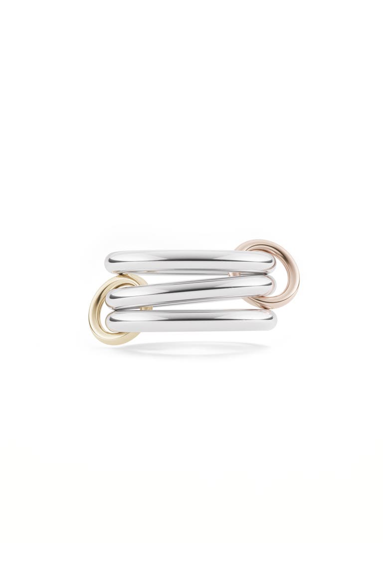 Dua Mixed Metal Linked Stack Ring, Main, color, SILVER