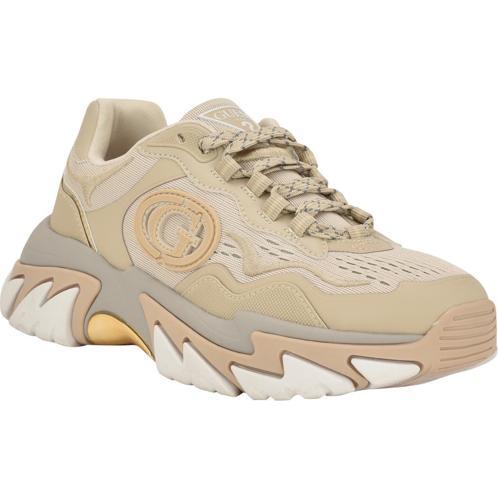 Guess Nennzo Chunky Sole Sneaker In Brown