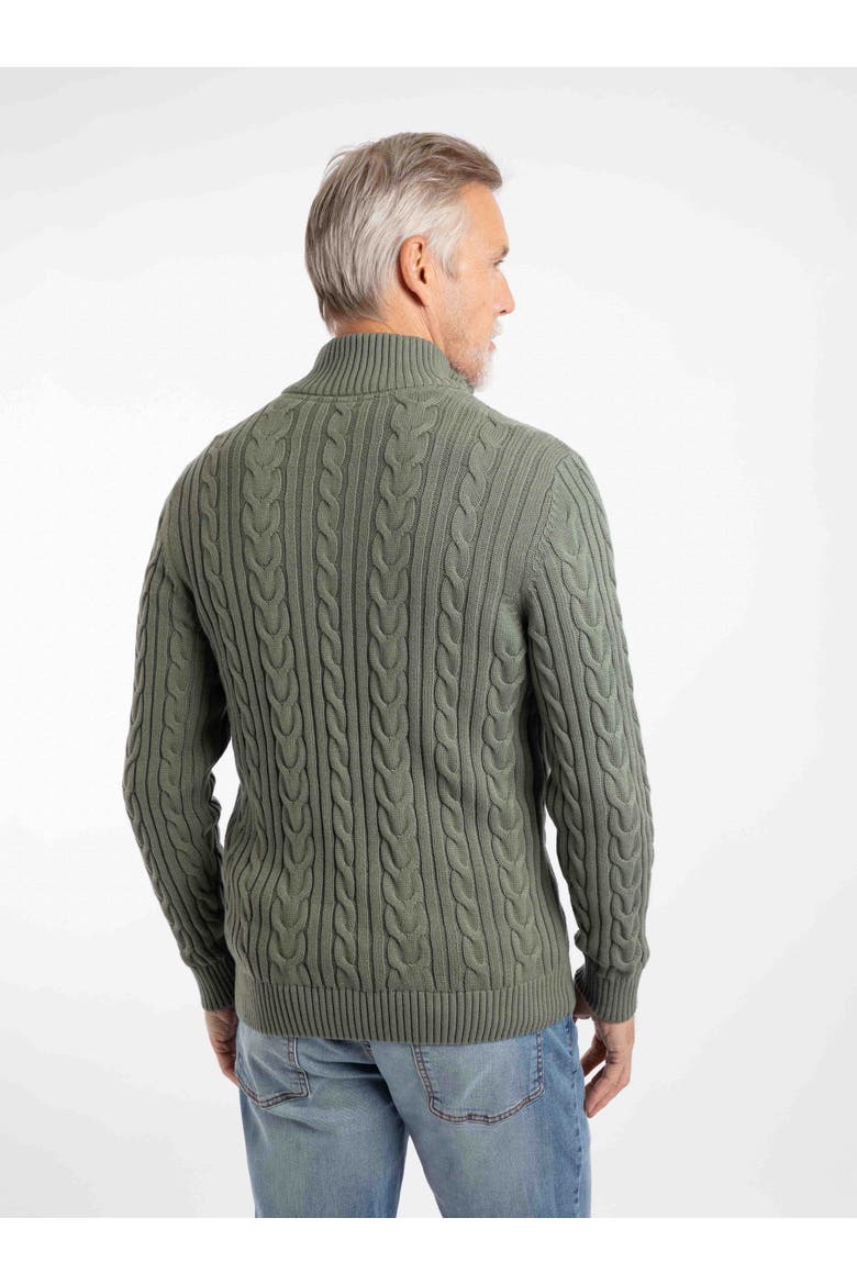 Heath 1/4 Zip Cable Knit Jumper, Alternate, color, Woodland Sage