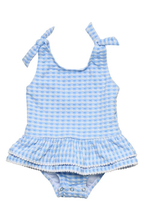 Seaside Gingham Skirted UPF 50+ One-Piece Swimsuit (Baby)