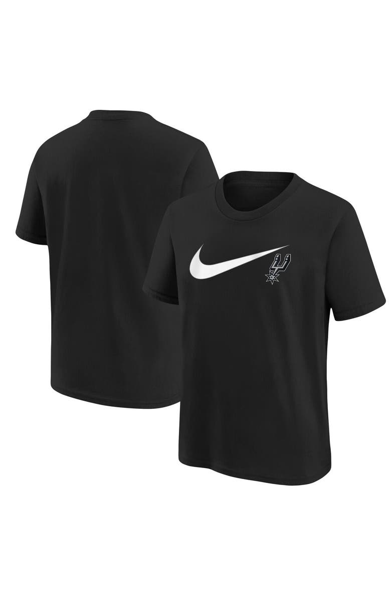 Nike Youth Nike Black San Antonio Spurs Swoosh T-Shirt, Alternate, color, Black