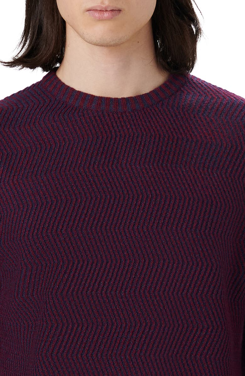 Bugatchi Crewneck Sweater, Alternate, color, Cabernet