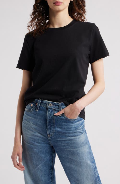 Treasure & Bond Short Sleeve Crewneck Sweater In Black