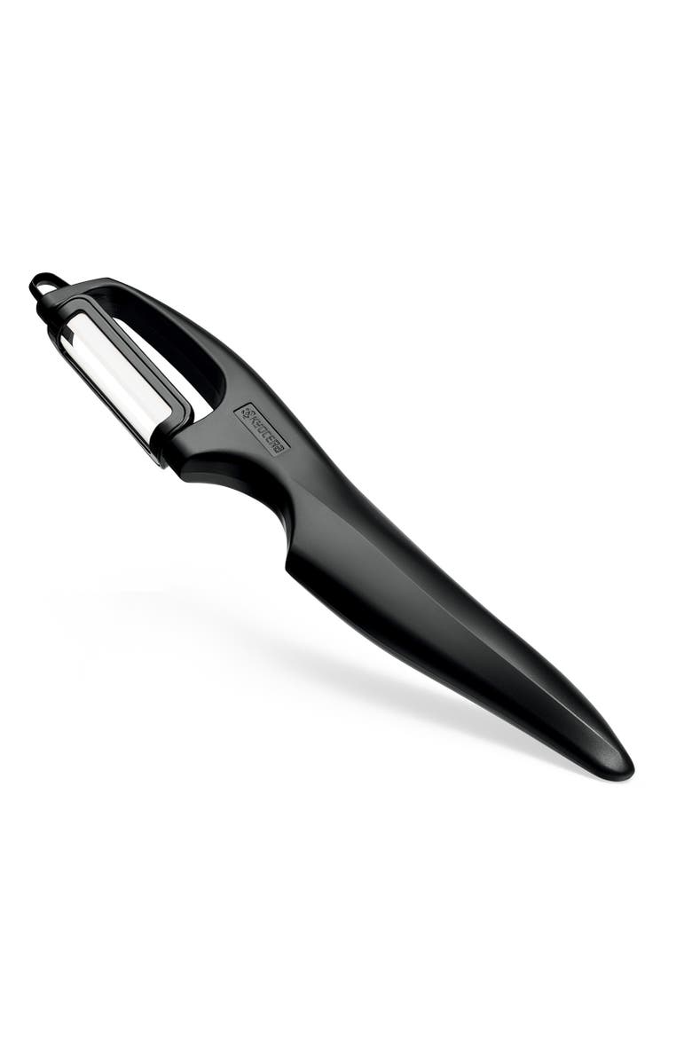 Advanced Ceramic Vertical Double Edge Blade Vegetable Peeler, Main, color, Black