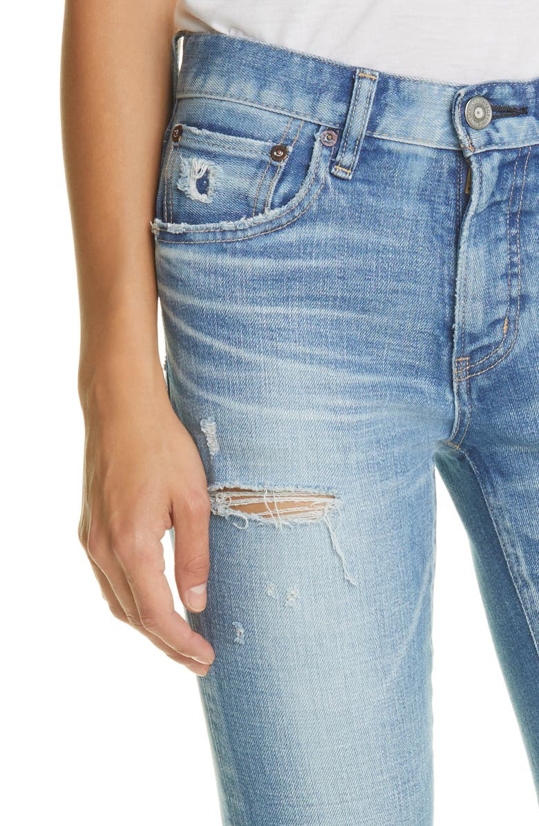 MOUSSY Diana Distressed Frayed Hem Skinny Jeans, Alternate, color, Light Blue