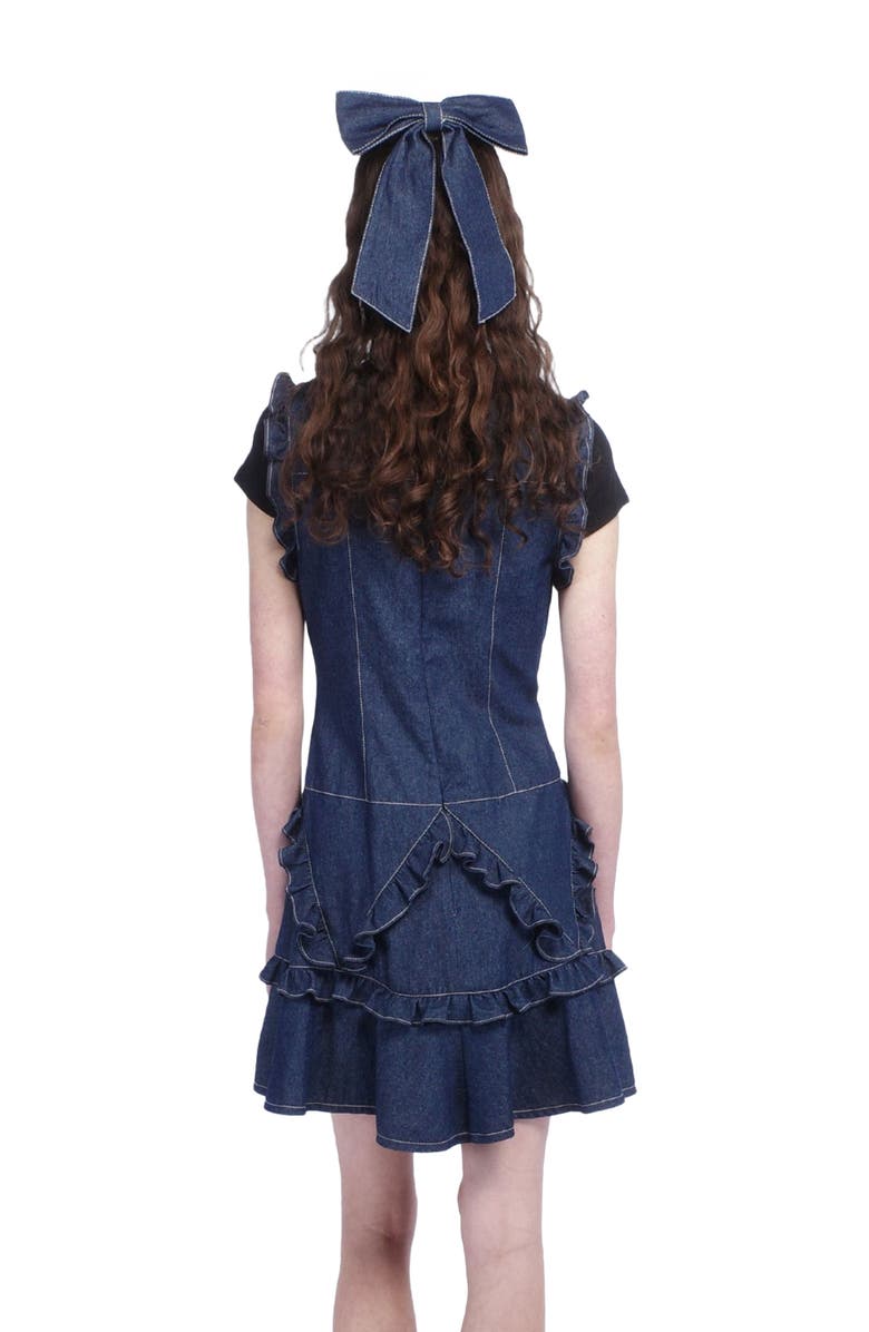 Anna Sui Denim Ruffle Dress, Alternate, color, Denim