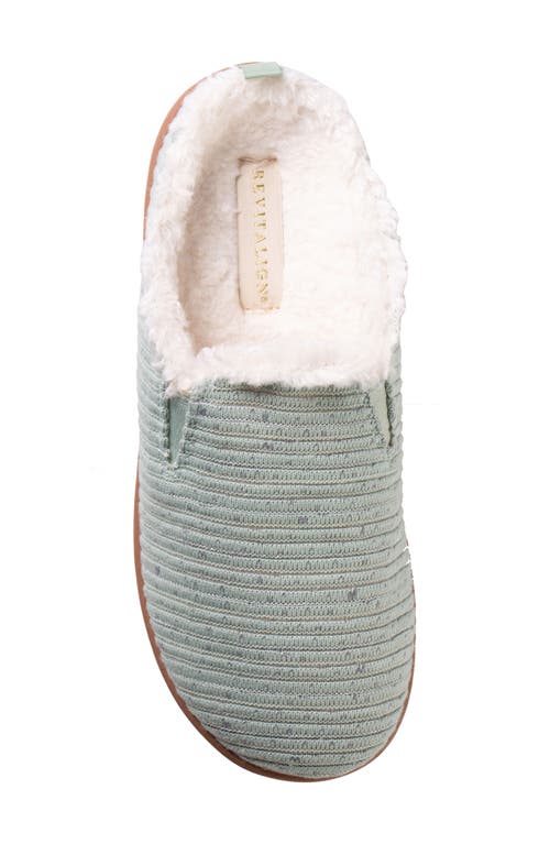 Revitalign Dundee Cozy Chenille Faux Fur Lined Slipper In Blue