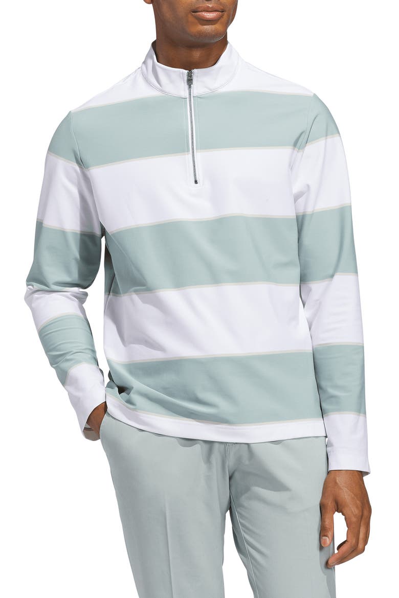 Ultimate Rugby Quarter Zip Pullover, Main, color, WONDER SAGE/ WHITE