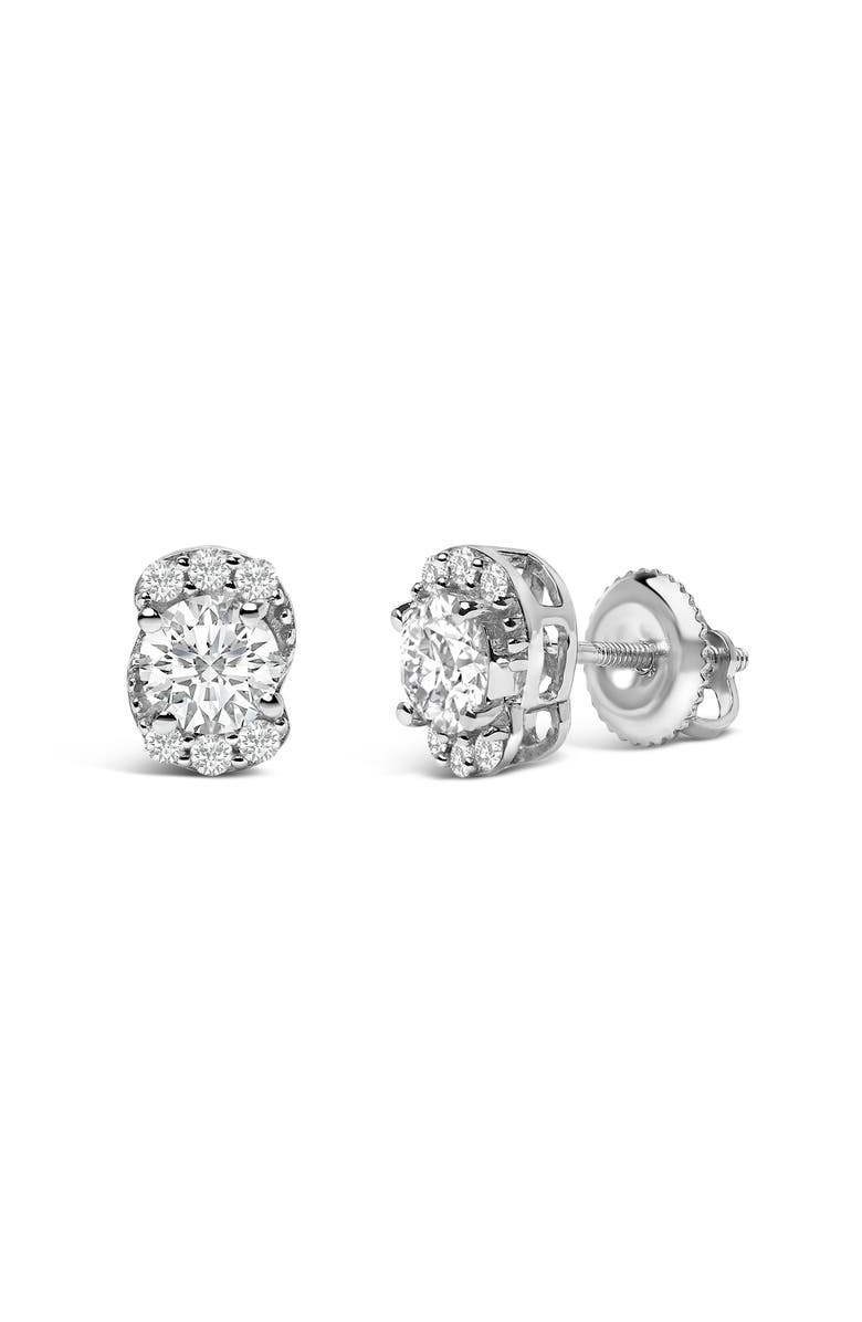 Haus of Brilliance Sterling Silver 5/8 Cttw Lab Grown Diamond Oval Cluster Stud Earrings, Alternate, color, Silver