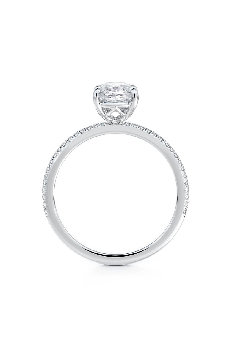 Delicate Icon™ Setting Cushion Diamond Engagement Ring with Diamond Band, Alternate, color, PLATINUM-D0.50CT