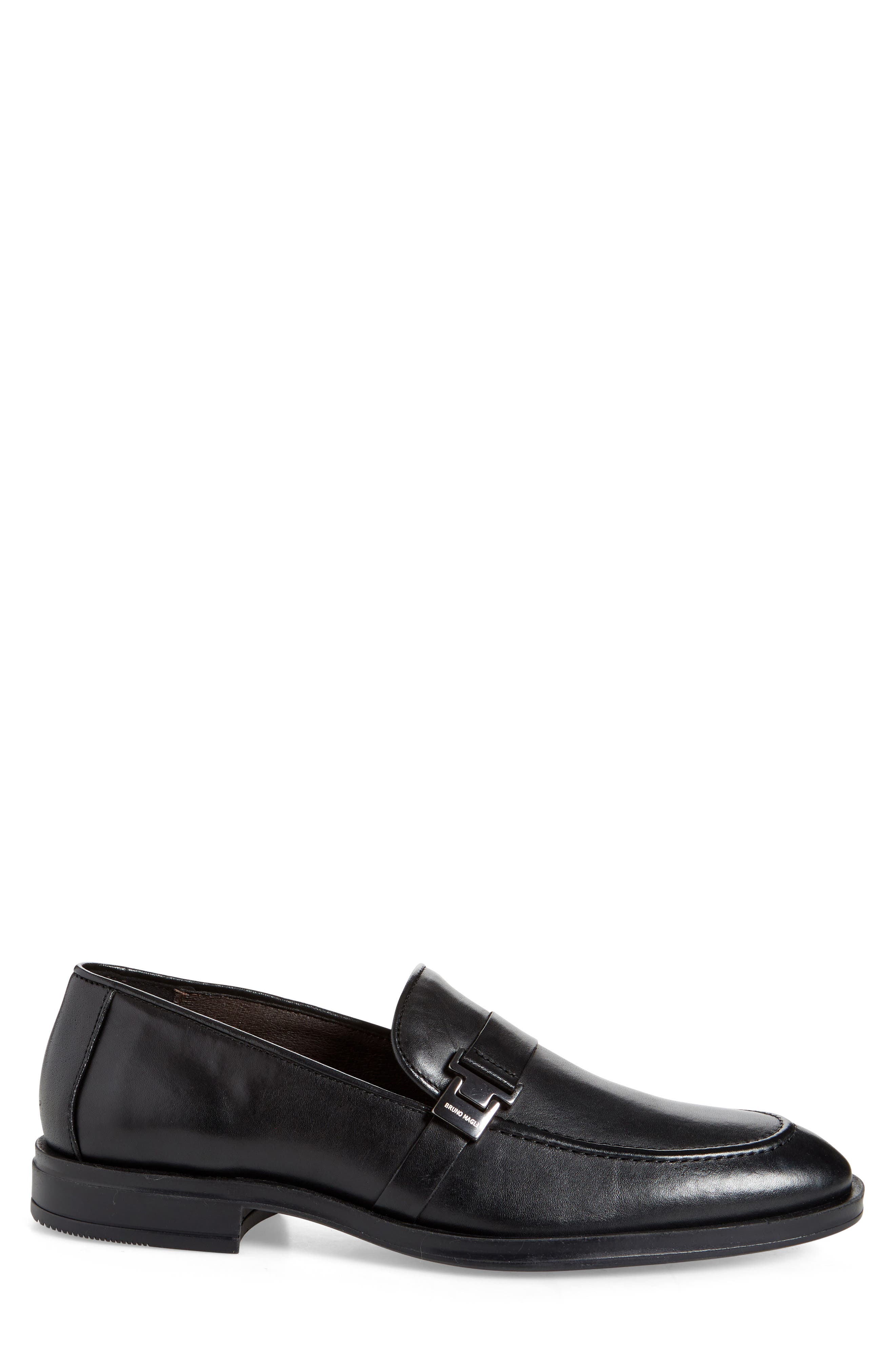 Bruno Magli Pablo Buckle Strap Loafer, Alternate, color, Black
