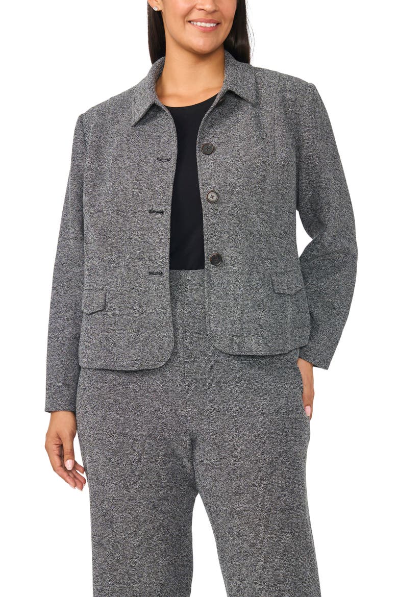 Cropped Tailored Jacket, Main, color, BLACK MULTI