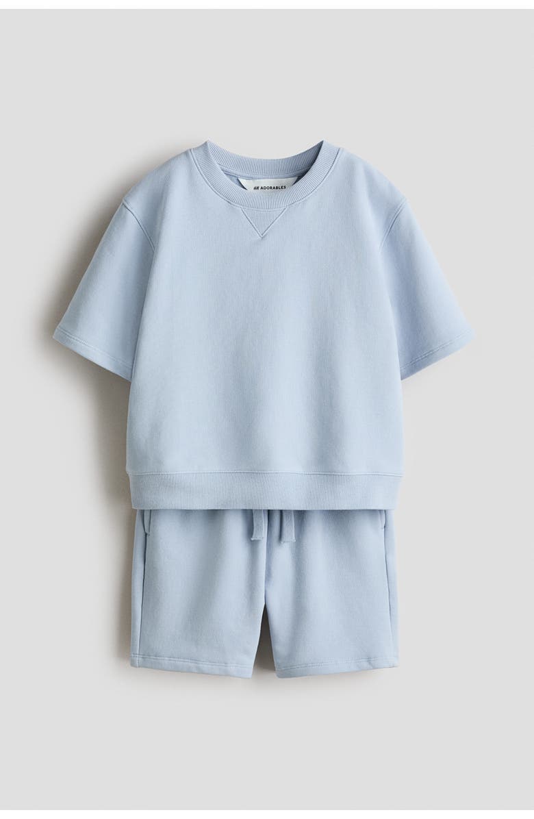 H&M 2-piece Cotton Sweatshirt Set, Alternate, color, Light Dusty Blue