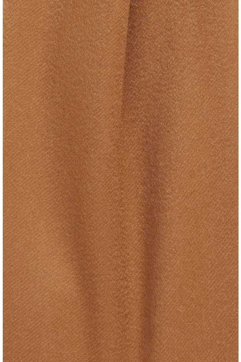 Logo Patch Cashmere Fringe Scarf, Alternate, color, LIGHT BROWN