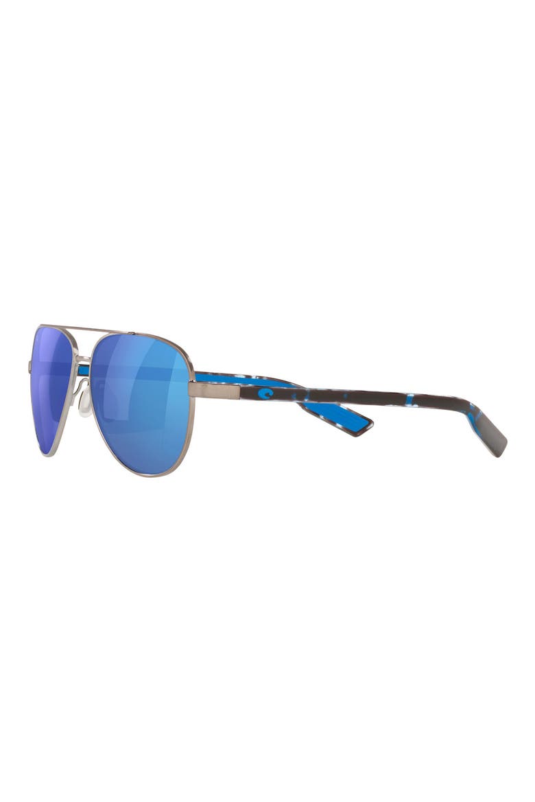 57mm Peli Polarized Mirrored Pilot Sunglasses, Alternate, color, GUNMETAL / BLUE MIRROR 580G