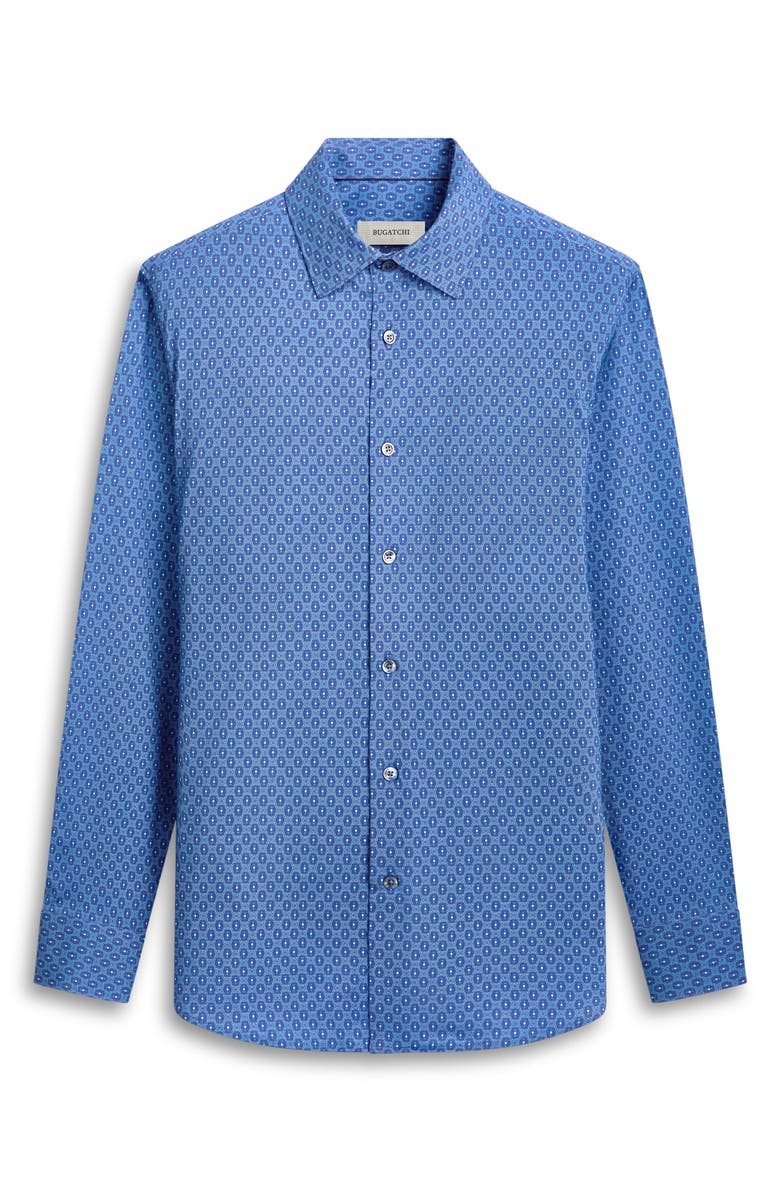 Bugatchi James OoohCotton<sup>®</sup> Geo Print Button-Up Shirt, Alternate, color, Orchid