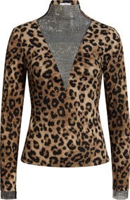 NIKKI LUND Zoe Embellished Mesh Yoke Top