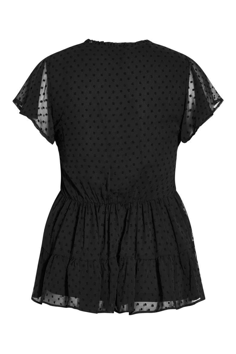 Cute Dobby Peplum Blouse, Alternate, color, BLACK