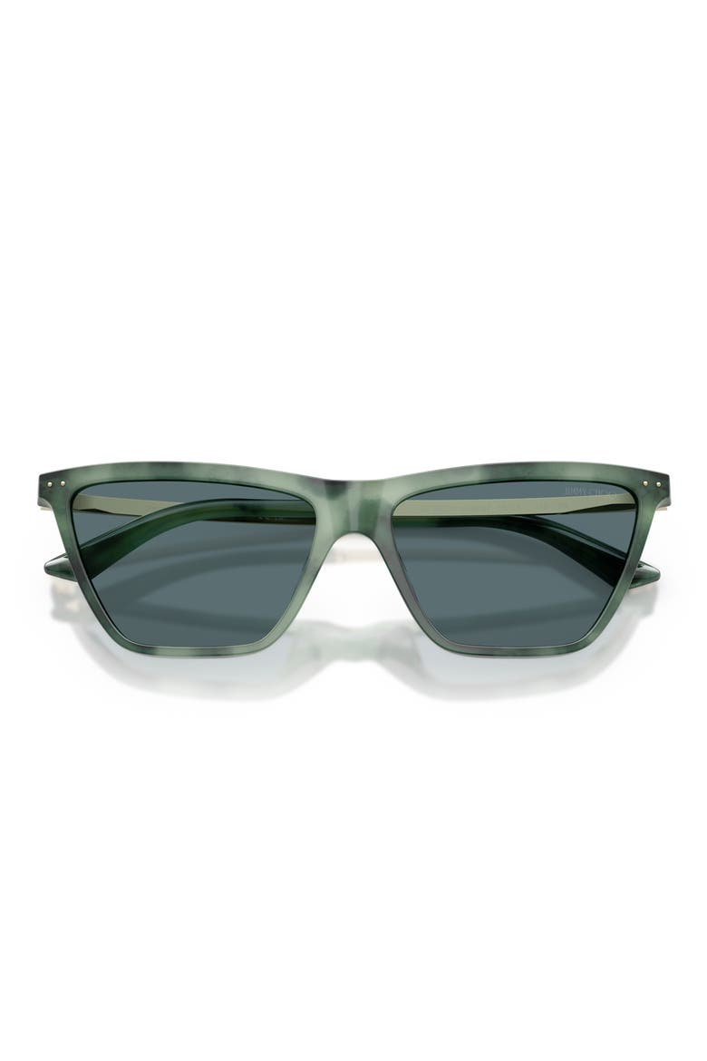 56mm Cat Eye Sunglasses, Alternate, color, GREEN HAVANA / DARK GREY