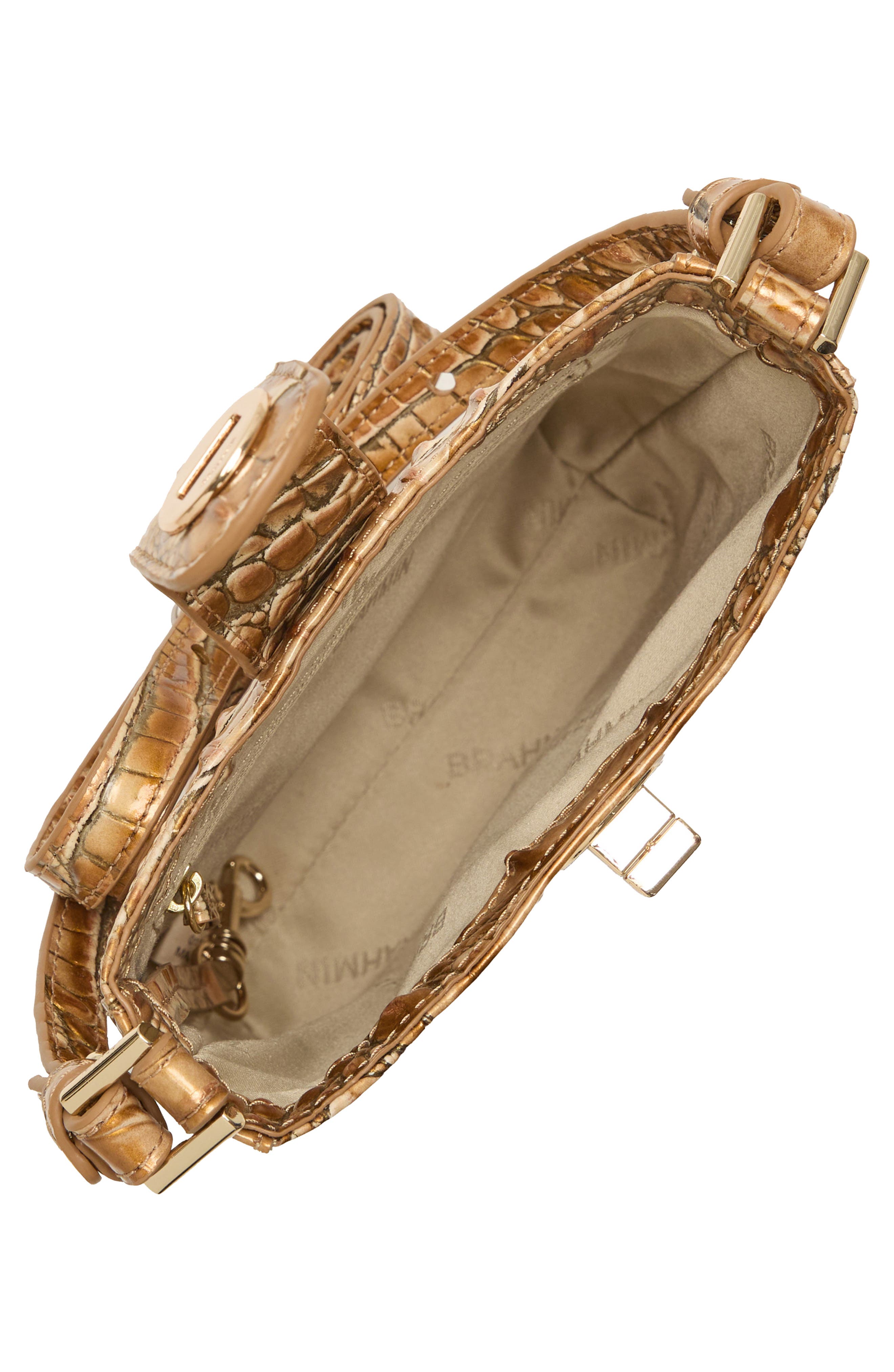 Brahmin Marley Croc Embossed Leather Crossbody Bag, Alternate, color, 
