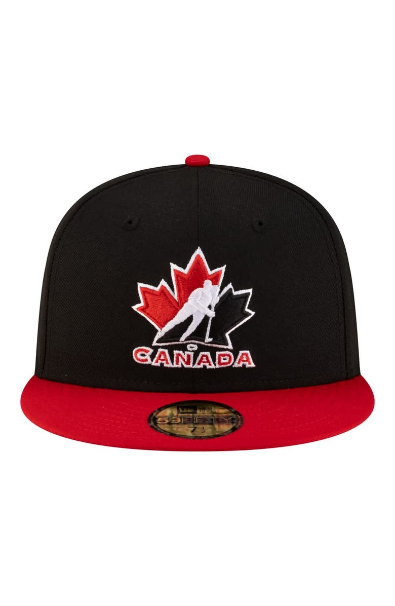 New Era Men's New Era Black/Red Hockey Canada 2-Tone 59FIFTY Fitted Hat, Alternate, color, Black