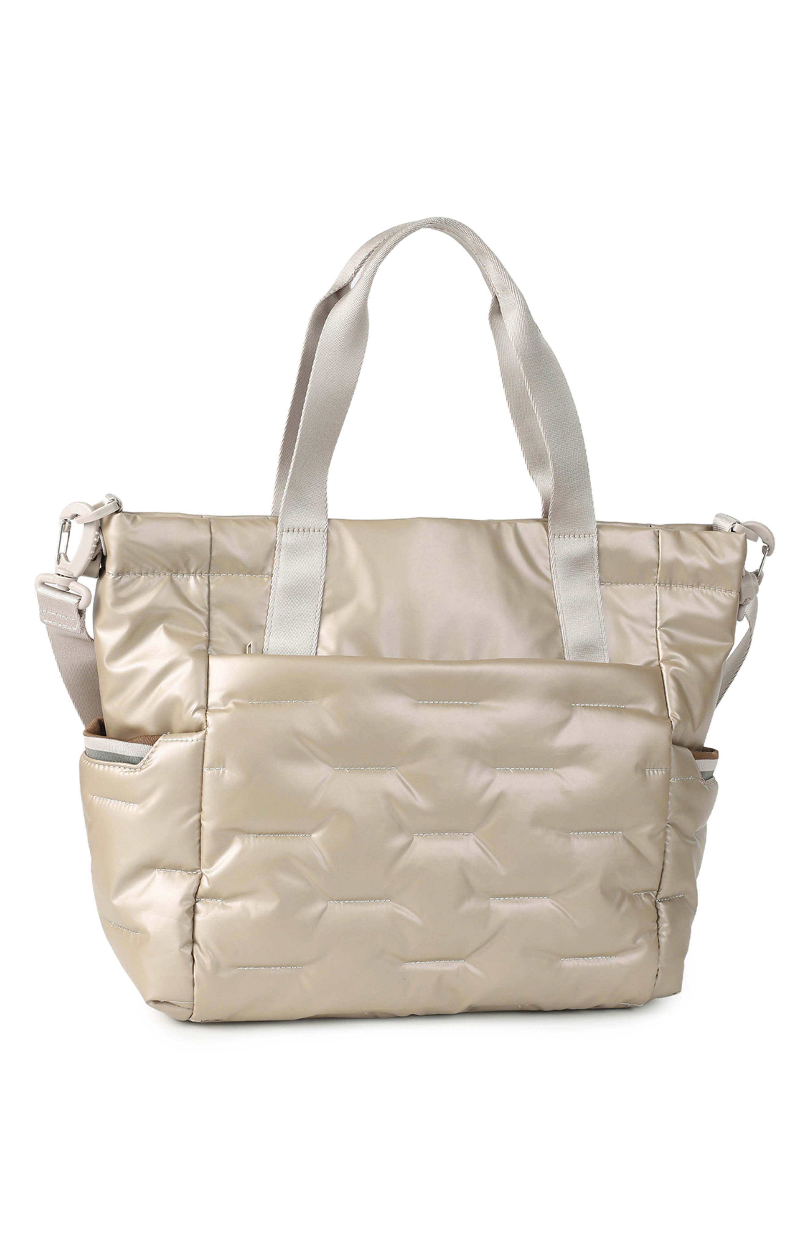 Puffer Water Repellent Tote, Alternate, color, GREIGE