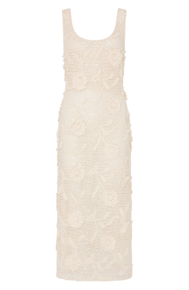 Milly Sequin Crochet Cover-Up Dress, Alternate, color, White