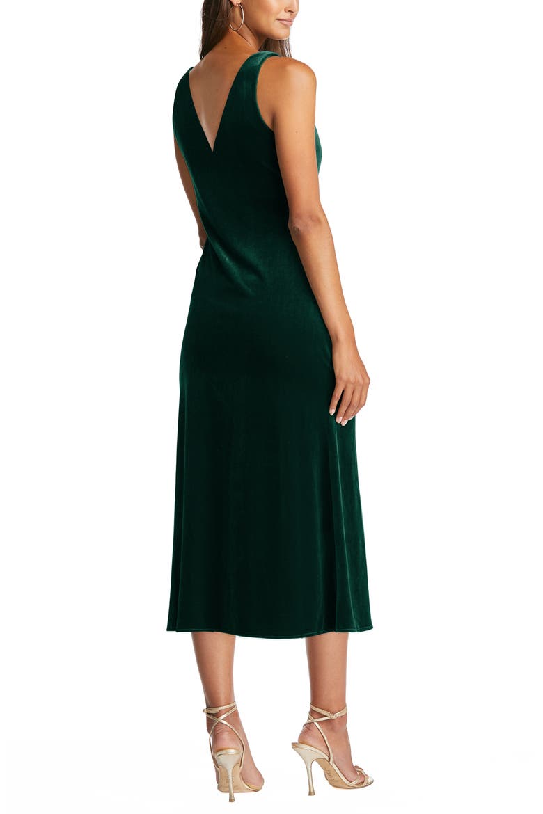 Velvet Midi Cocktail Dress, Alternate, color, EVERGREEN