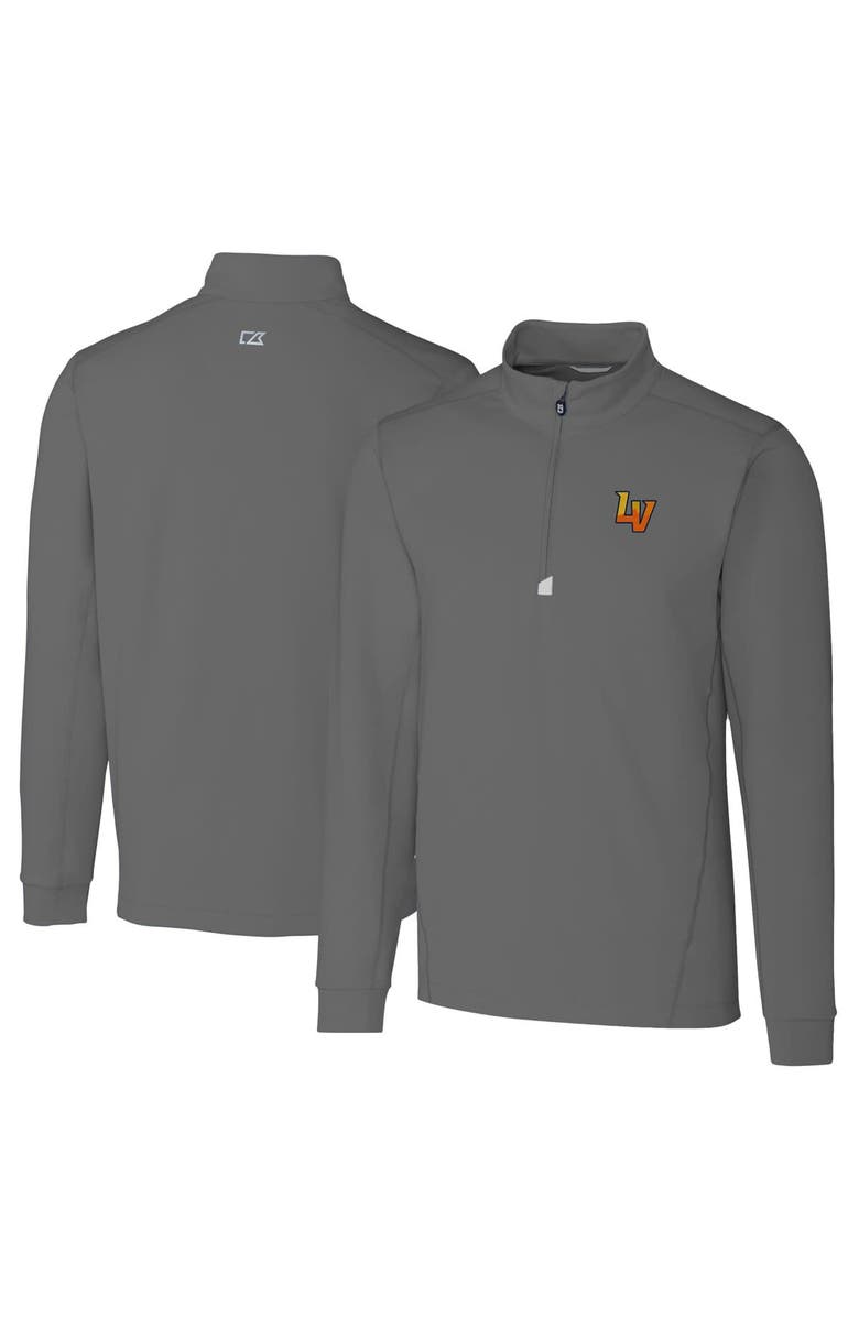 Cutter & Buck Men's Cutter & Buck  Gray Las Vegas Aviators Big & Tall Traverse Stretch Quarter-Zip Top, Main, color, 