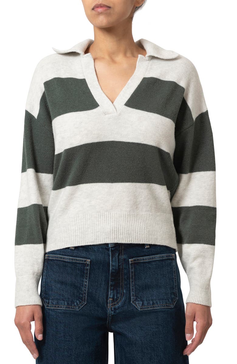 Mavi Jeans Stripe Johnny Collar Sweater, Main, color,