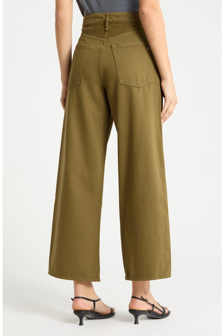 Annie High Waist Ankle Wide Leg Jeans, Alternate, color, OLIVE