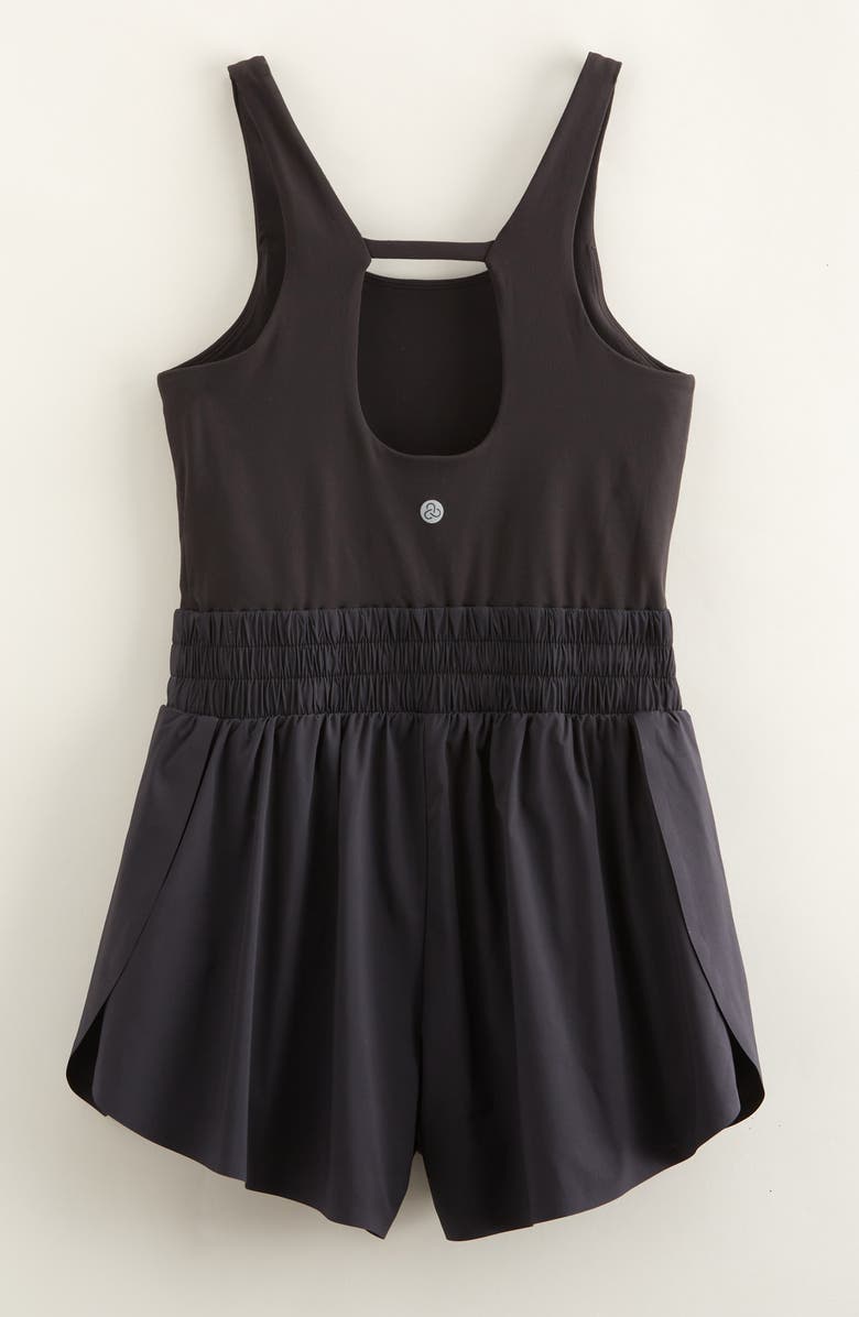 Zella Girl Kids' One & Done Romper, Alternate, color, Black