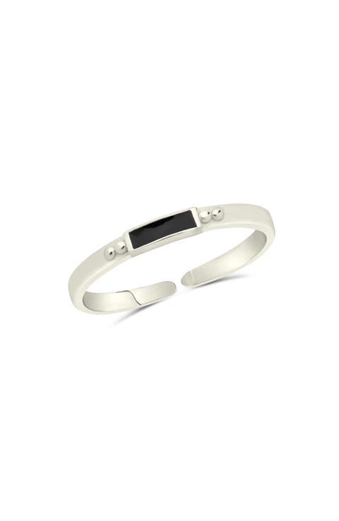 Sterling Silver Enamel Adjustable Band Ring