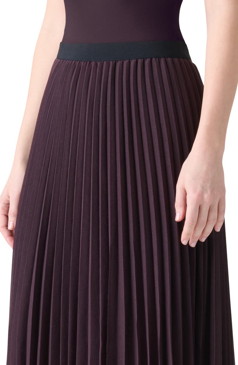 Akris punto Pleated A-Line Midi Skirt, Alternate, color, Blackberry