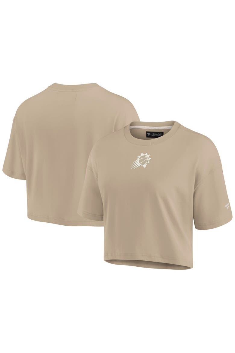 Women's Fanatics Signature Khaki Phoenix Suns Elements Super Soft Boxy Cropped T-Shirt, Alternate, color, Khaki