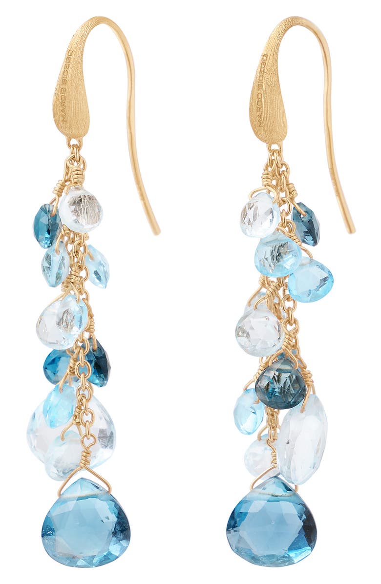 Marco Bicego Paradise Topaz Multistrand Drop Earrings, Main, color, 18K Yellow Gold