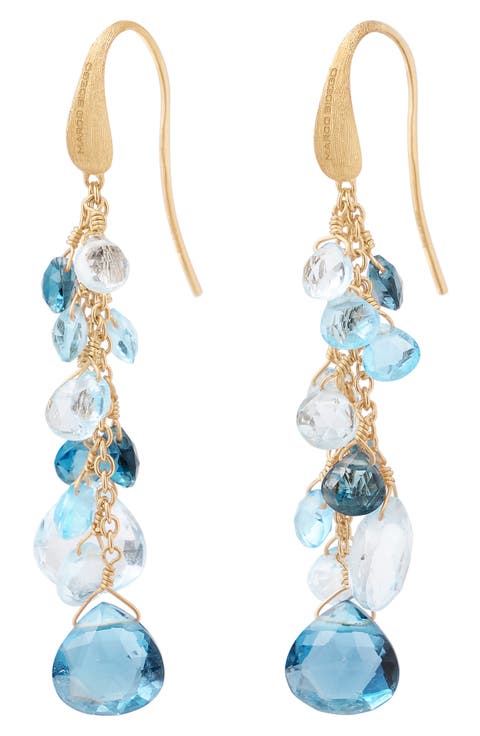 Paradise Topaz Multistrand Drop Earrings