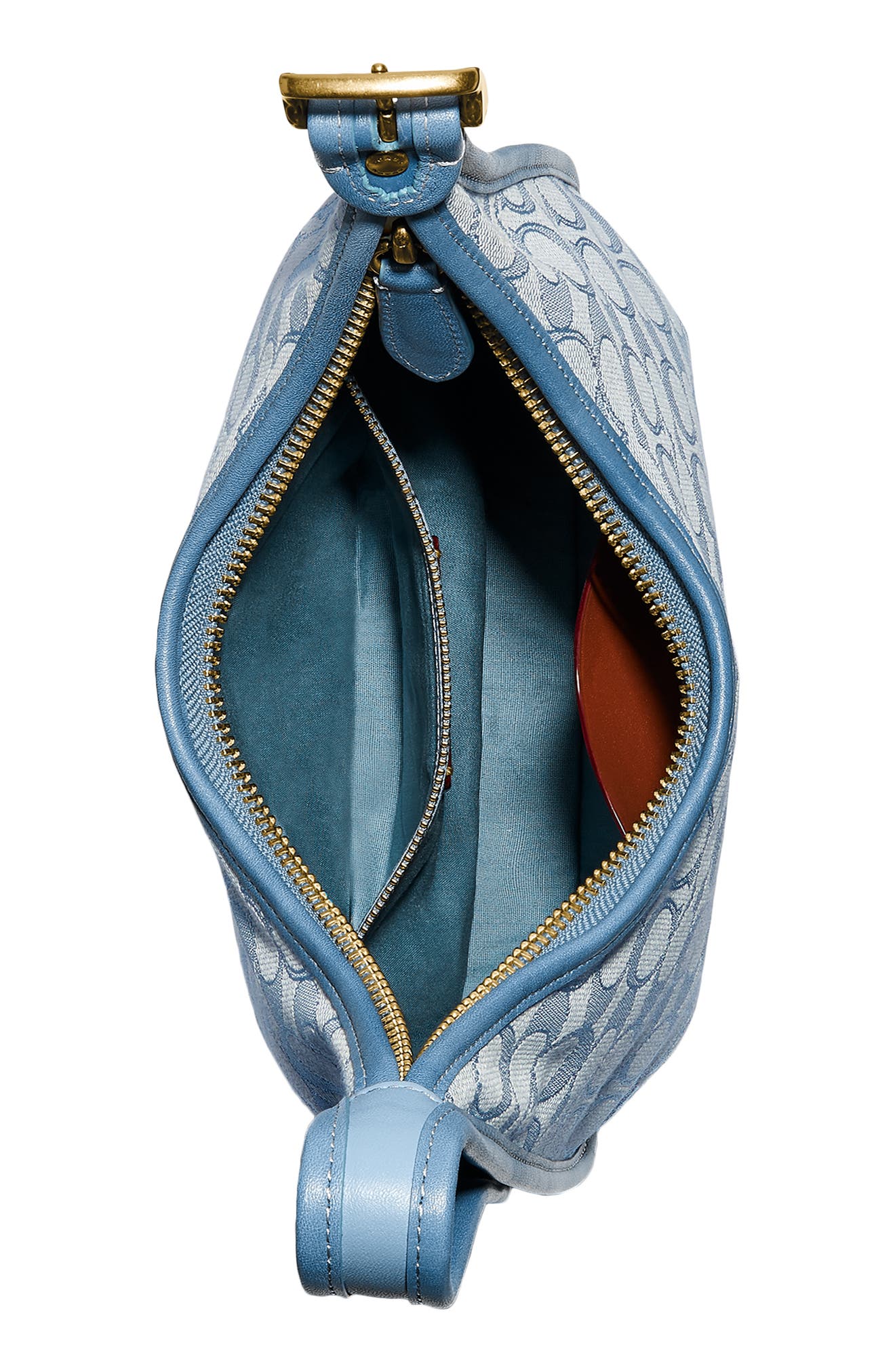 Ergo Signature Jacquard Shoulder Bag, Alternate, color, BRASS/ MARBLE BLUE AZURE