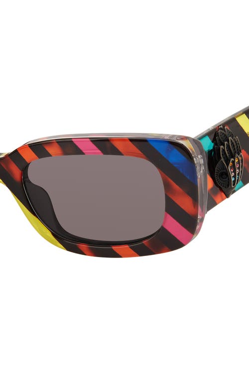 Kurt Geiger London 52mm Rectangular Sunglasses In Rainbow/smoke