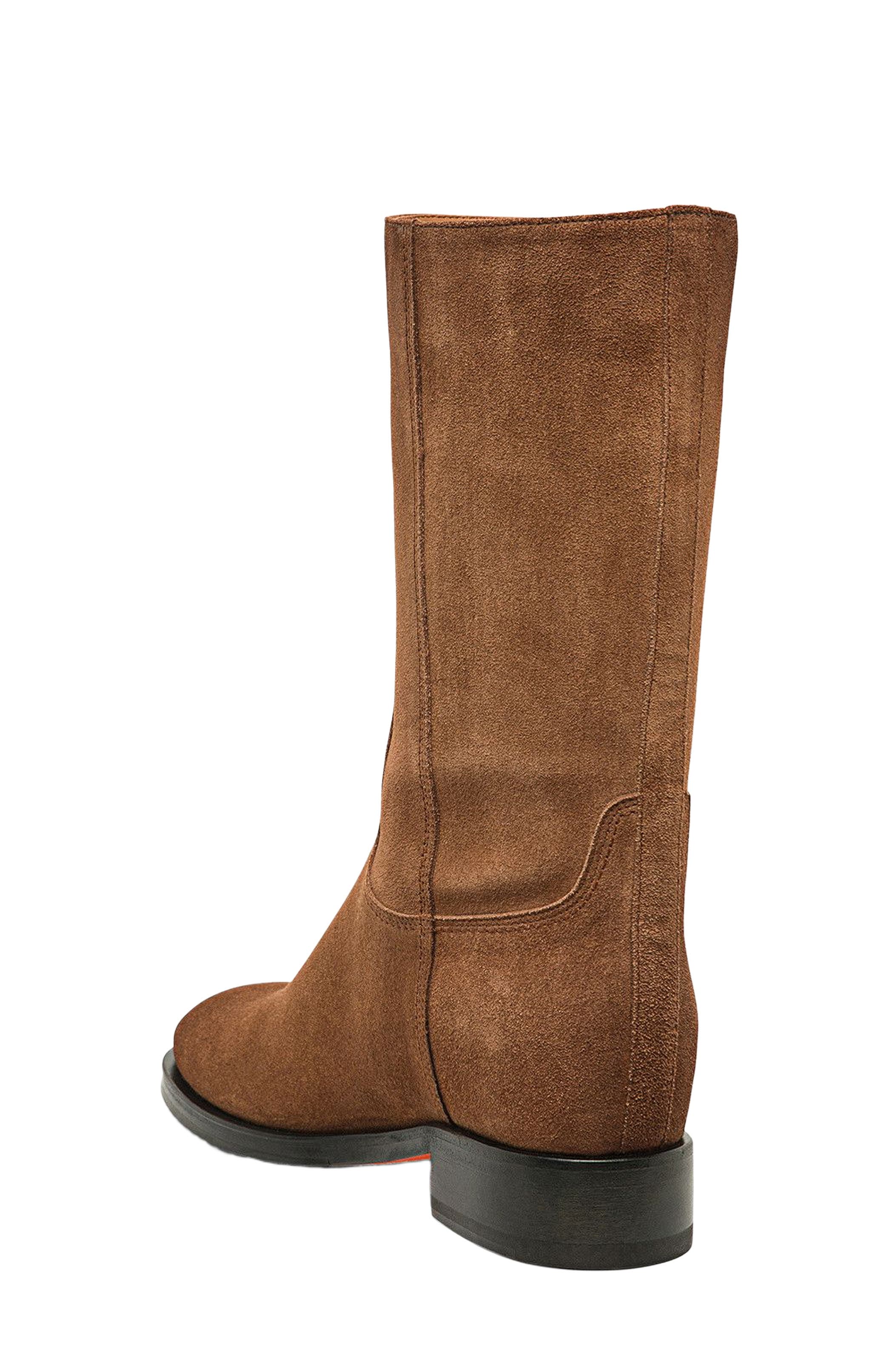 Santoni Suede boot, Alternate, color, Brown